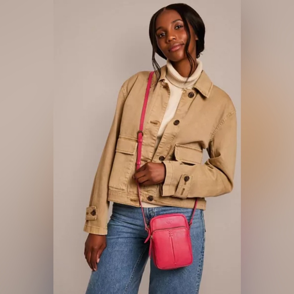 American Leather Cleveland NS Crossbody Pink Adjustable Strap New